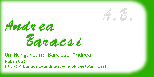 andrea baracsi business card